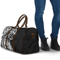 Polynesian Women's Day Travel Bag Black Hibiscus Flowers With Polynesian Pattern