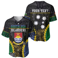 Personalised South Sea Islanders And Gilbert Islands Baseball Jersey Kanakas Polynesian Pattern