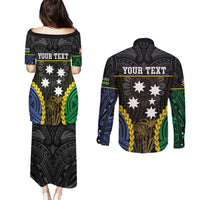 Personalised South Sea Islanders And Gilbert Islands Couples Matching Puletasi and Long Sleeve Button Shirt Kanakas Polynesian Pattern LT05 - Polynesian Pride