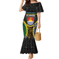 Personalised South Sea Islanders And Gilbert Islands Mermaid Dress Kanakas Polynesian Pattern LT05 Women Black - Polynesian Pride