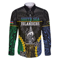 Personalised South Sea Islanders And New Caledonia Family Matching Off Shoulder Short Dress and Hawaiian Shirt Kanakas Polynesian Pattern