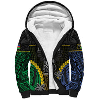 Personalised South Sea Islanders And New Caledonia Sherpa Hoodie Kanakas Polynesian Pattern LT05 Unisex Black - Polynesian Pride