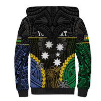 Personalised South Sea Islanders And New Caledonia Sherpa Hoodie Kanakas Polynesian Pattern LT05 - Polynesian Pride