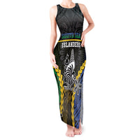 Personalised South Sea Islanders And New Caledonia Tank Maxi Dress Kanakas Polynesian Pattern LT05 Women Black - Polynesian Pride