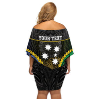 Personalised South Sea Islanders And New Ireland Off Shoulder Short Dress Kanakas Polynesian Pattern LT05 - Polynesian Pride