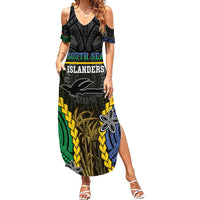 Personalised South Sea Islanders And New Ireland Summer Maxi Dress Kanakas Polynesian Pattern LT05 Women Black - Polynesian Pride