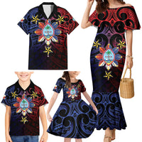 Philippines Guam Family Matching Mermaid Dress and Hawaiian Shirt Filipino Sun With Guaman Seal