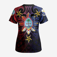 Philippines Guam Scrub Top Filipino Sun With Guaman Seal - Polynesian Pride