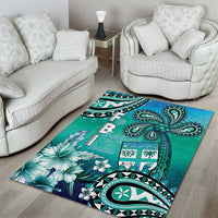 Fiji Born Indian Area Rug Palm Paisley With Tapa Pattern
