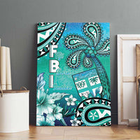 Fiji Born Indian Canvas Wall Art Palm Paisley With Tapa Pattern