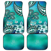 Fiji Born Indian Car Mats Palm Paisley With Tapa Pattern