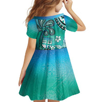 Fiji Born Indian Family Matching Mermaid Dress and Hawaiian Shirt Palm Paisley With Tapa Pattern