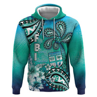Fiji Born Indian Hoodie Palm Paisley With Tapa Pattern