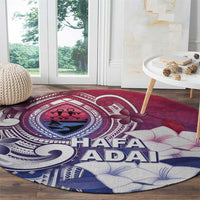 Guam Gadao Round Carpet Hafa Adai Micronesian Tribal Pattern