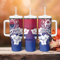 Guam Gadao Tumbler With Handle Hafa Adai Micronesian Tribal Pattern