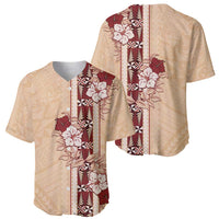 Tonga Language Week Baseball Jersey Hibiscus Tongan Ngatu Pattern LT05 - Polynesian Pride