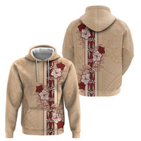 Tonga Language Week Zip Hoodie Hibiscus Tongan Ngatu Pattern