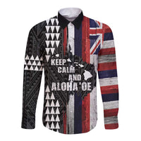 Hawaii 1959 Statehood Day Long Sleeve Button Shirt Classic Style LT05 Unisex Black - Polynesian Pride