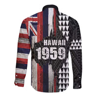 Hawaii 1959 Statehood Day Long Sleeve Button Shirt Classic Style LT05 - Polynesian Pride