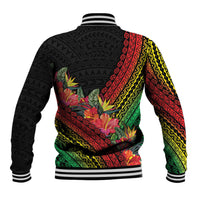 Retro Hawaiian Singer Baseball Jacket Polynesian Style Tropical Flowers LT05 - Polynesian Pride