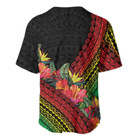 Retro Hawaiian Singer Baseball Jersey Polynesian Style Tropical Flowers LT05 - Polynesian Pride