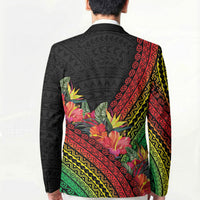 Retro Hawaiian Singer Blazer Polynesian Style Tropical Flowers LT05 - Polynesian Pride
