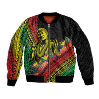 Retro Hawaiian Singer Bomber Jacket Polynesian Style Tropical Flowers LT05 Unisex Black - Polynesian Pride