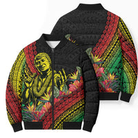 Retro Hawaiian Singer Bomber Puffer Jacket Polynesian Style Tropical Flowers LT05 - Polynesian Pride