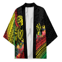 Retro Hawaiian Singer Kimono Polynesian Style Tropical Flowers LT05 Unisex Black - Polynesian Pride