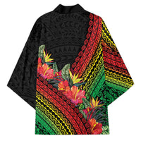 Retro Hawaiian Singer Kimono Polynesian Style Tropical Flowers LT05 - Polynesian Pride