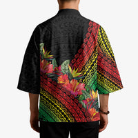 Retro Hawaiian Singer Kimono Polynesian Style Tropical Flowers LT05 - Polynesian Pride