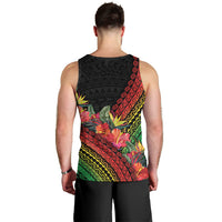 Retro Hawaiian Singer Men Tank Top Polynesian Style Tropical Flowers LT05 - Polynesian Pride