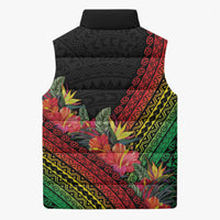 Retro Hawaiian Singer Sleeveless Puffer Jacket Polynesian Style Tropical Flowers LT05 - Polynesian Pride