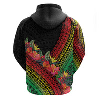 Retro Hawaiian Singer Zip Hoodie Polynesian Style Tropical Flowers LT05 - Polynesian Pride
