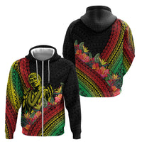 Retro Hawaiian Singer Zip Hoodie Polynesian Style Tropical Flowers LT05 - Polynesian Pride
