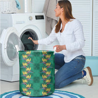 Hawaii Waikiki King Laundry Basket Green Quilt With Pua Manu LT05 - Polynesian Pride
