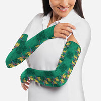 Hawaii Waikiki King Arm Sleeves Green Quilt With Pua Manu LT05 - Polynesian Pride