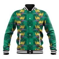 Hawaii Waikiki King Baseball Jacket Green Quilt With Pua Manu LT05 Unisex Green - Polynesian Pride