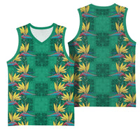 Hawaii Waikiki King Basketball Jersey Green Quilt With Pua Manu LT05 - Polynesian Pride