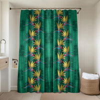 Hawaii Waikiki King Bathroom Set Green Quilt With Pua Manu LT05 Shower Curtain Only Green - Polynesian Pride