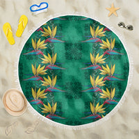 Hawaii Waikiki King Beach Blanket Green Quilt With Pua Manu LT05 One Size 150cm Green - Polynesian Pride