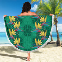 Hawaii Waikiki King Beach Blanket Green Quilt With Pua Manu LT05 - Polynesian Pride