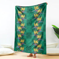 Hawaii Waikiki King Blanket Green Quilt With Pua Manu LT05 - Polynesian Pride