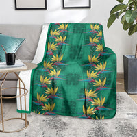 Hawaii Waikiki King Blanket Green Quilt With Pua Manu LT05 - Polynesian Pride