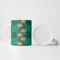 Hawaii Waikiki King Ceramic Mug Green Quilt With Pua Manu LT05 - Polynesian Pride