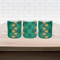 Hawaii Waikiki King Ceramic Mug Green Quilt With Pua Manu LT05 - Polynesian Pride