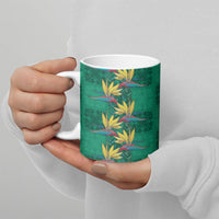 Hawaii Waikiki King Ceramic Mug Green Quilt With Pua Manu LT05 - Polynesian Pride