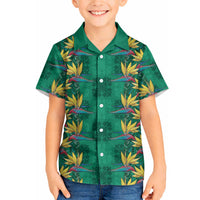 Hawaii Waikiki King Hawaiian Shirt Green Quilt With Pua Manu LT05 - Polynesian Pride