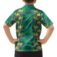 Hawaii Waikiki King Hawaiian Shirt Green Quilt With Pua Manu LT05 - Polynesian Pride