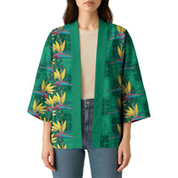 Hawaii Waikiki King Kimono Green Quilt With Pua Manu LT05 - Polynesian Pride